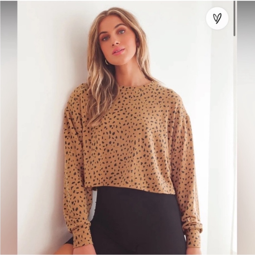 ❤️LULU’S❤️Cropped Polka Dot Cropped Lightweight Sweater